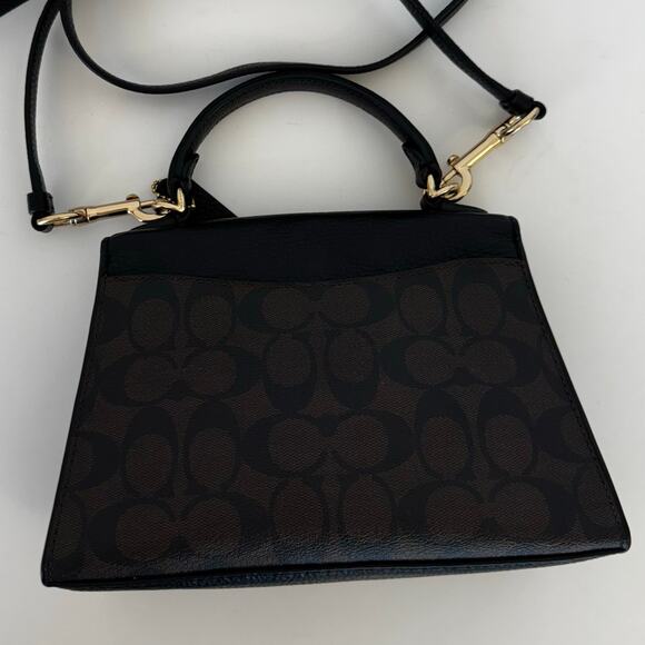 Coach Pepper Satchel In Signature Canvas Leather Crossbody Handbag Satchel C7226 - Picture 5 of 14